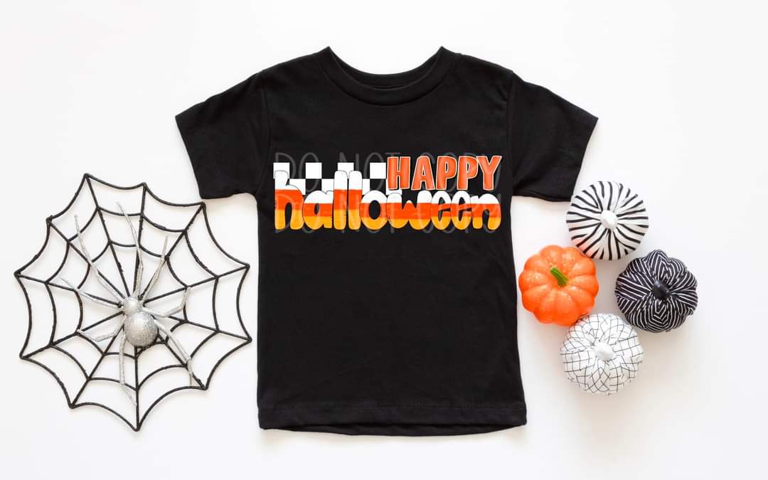 Happy Halloween Candy Corn Lettering - KIDS SHIRT FDC.24