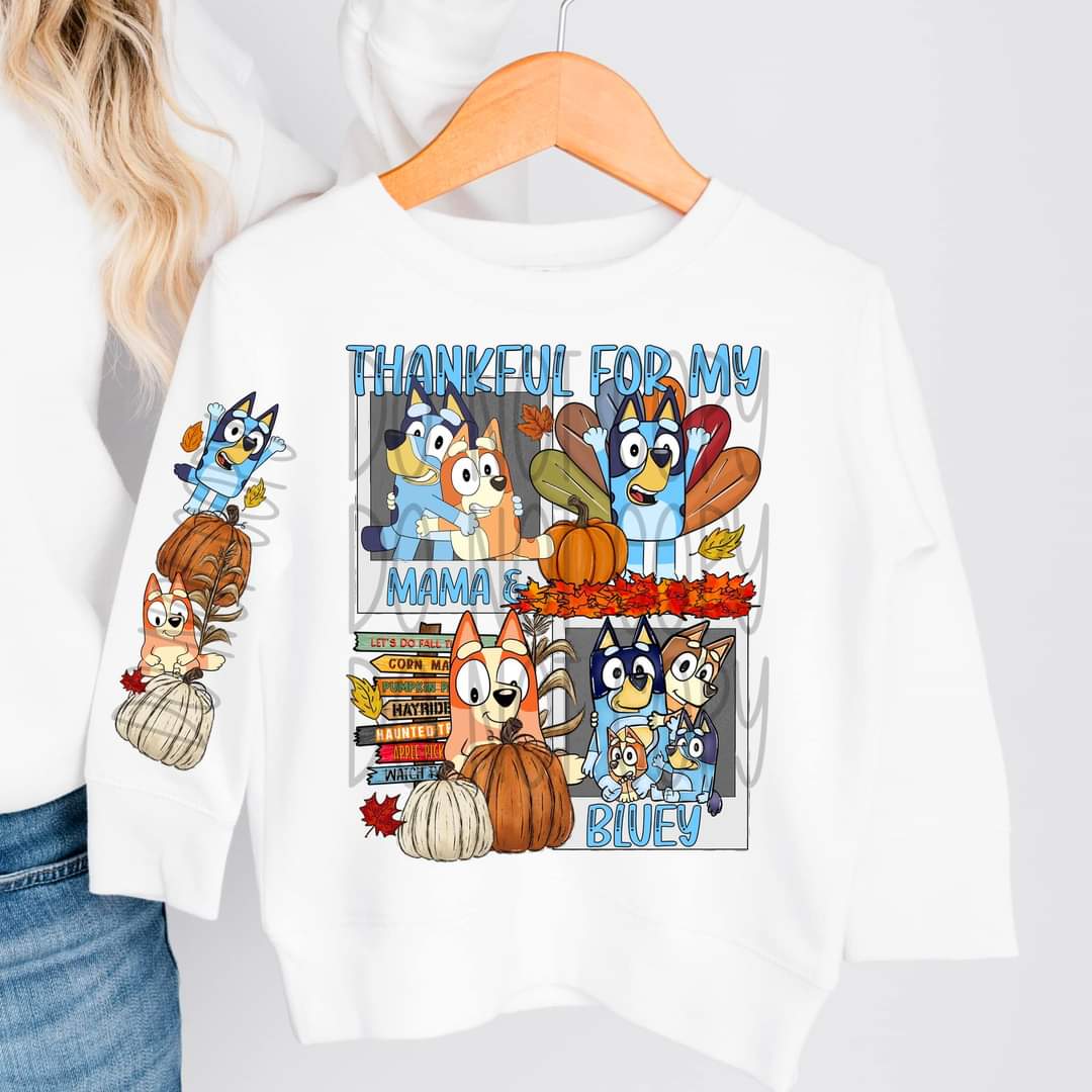 Thankful for My Mama & Kids Characters - KIDS SHIRT FDC.24 *add character wanted in notes