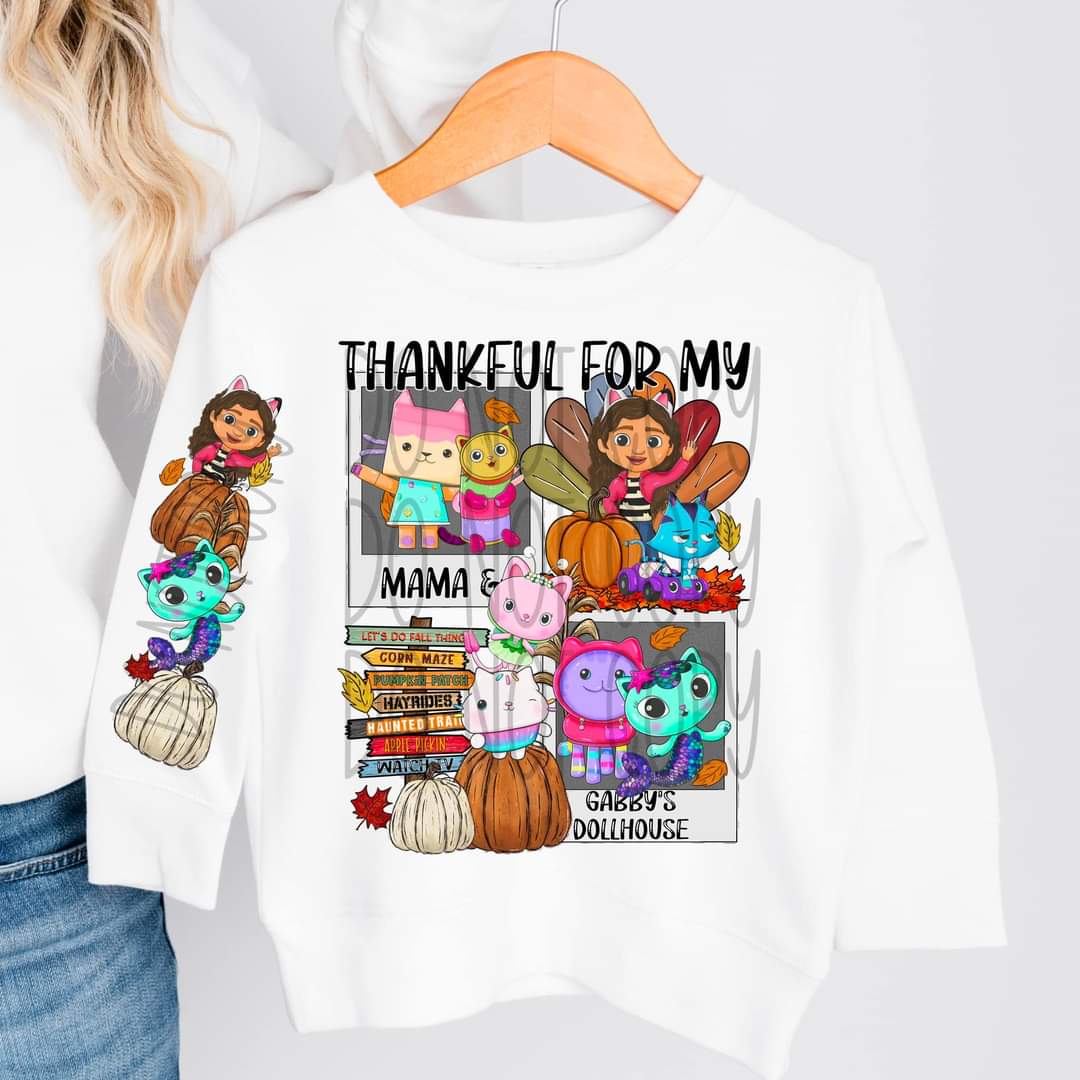 Thankful for My Mama & Kids Characters - KIDS SHIRT FDC.24 *add character wanted in notes