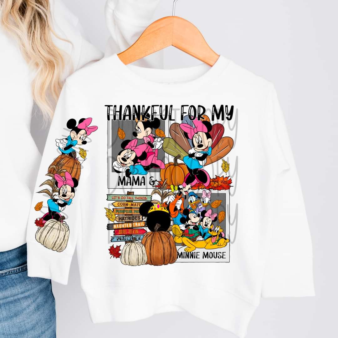 Thankful for My Mama & Kids Characters - KIDS SHIRT FDC.24 *add character wanted in notes