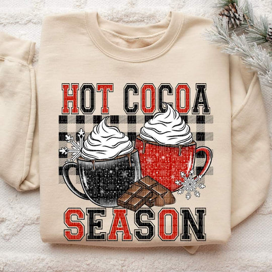 Hot Cocoa Season Checkered with Cups - SHIRT SDD.24