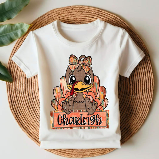 Personalized Turkey Girl - KIDS SHIRT SDD.24 *add name in note section