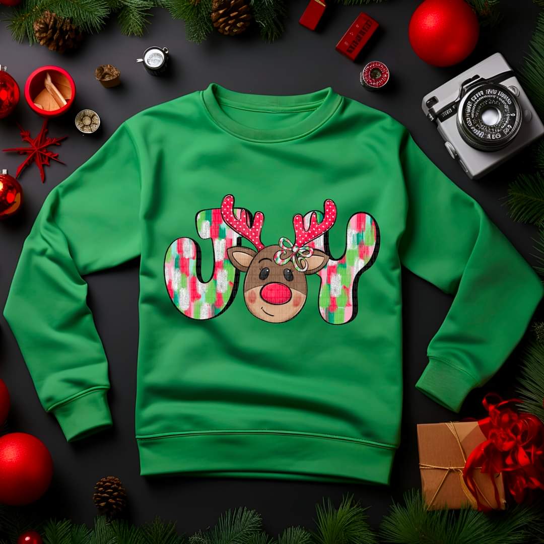 Joy with Girl Reindeer - KIDS SHIRT SDD.24