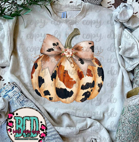 Cow Printed Pumpkin with Bow - SHIRT VSC.24