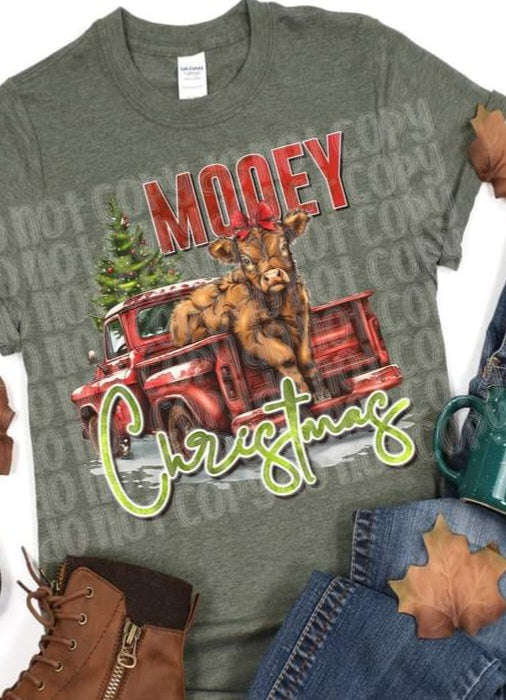 Mooey Christmas Red Truck and Cow - SHIRT SSD.24