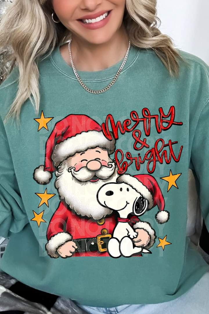 Merry and Bright Santa Snoopy - SHIRT PHD.24