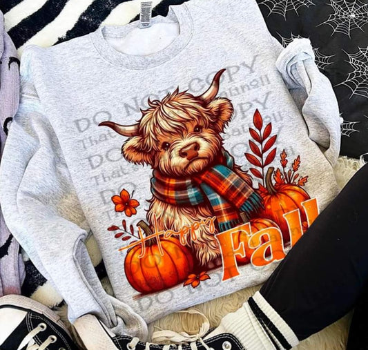 Happy Fall with Highland Calf - SHIRT WSD.24