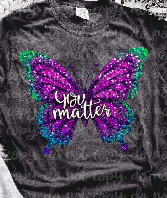 You Matter Butterfly Faux Glitter - SHIRT VSC.24