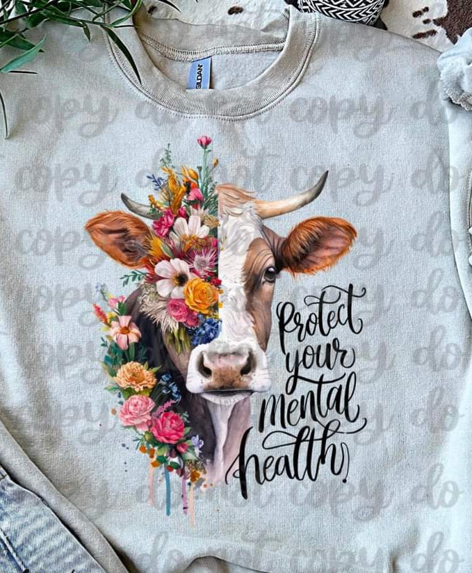 Protect Your Mental Health Cow Floral - SHIRT VSC.24