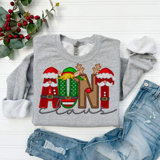 Santa, Reindeer, Elf Letters Aunt, Auntie - SHIRT SDD.24 *add name in note section