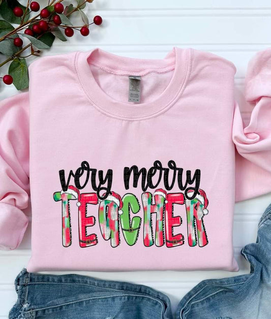 Very Merry Teacher in light colors - SHIRT SDD.24