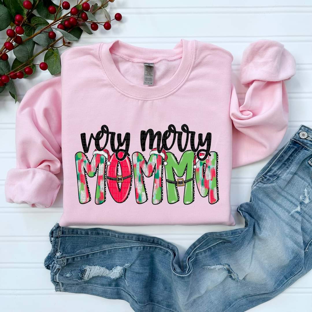 Very Merry Mom, Mommy, Mama  in light colors - SHIRT SDD.24 *Add design in note section