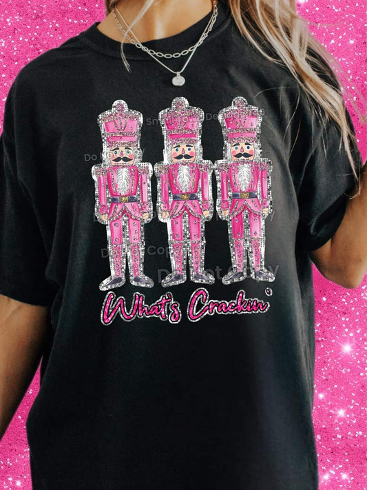 Whats Crackin Faux Glitter Nutcrackers - SHIRT SM.T.D24