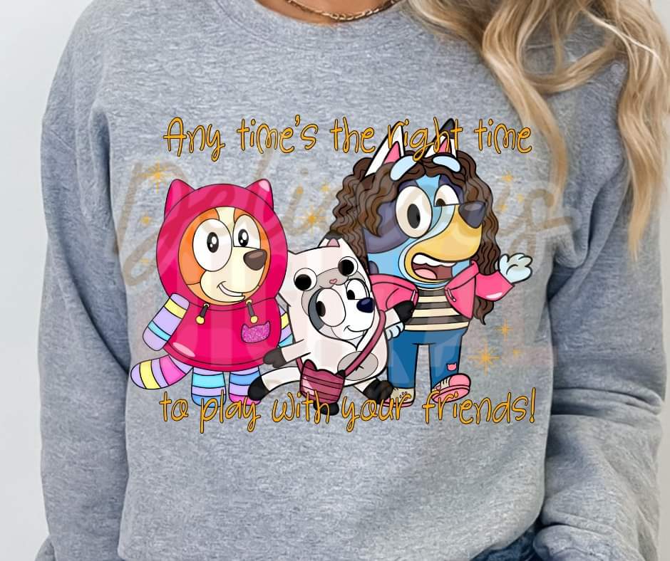 Any times the right time to play with friends Blue Dog - KIDS SHIRT DDD.24