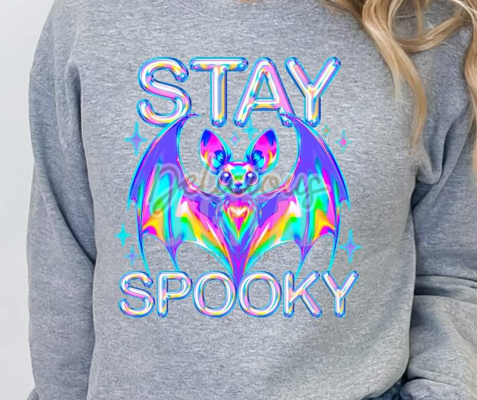 Stay Spooky Faux Holographic Bat - SHIRT DDD.24