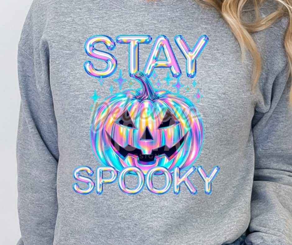 Stay Spooky Faux Holographic Jack O Lantern - SHIRT DDD.24