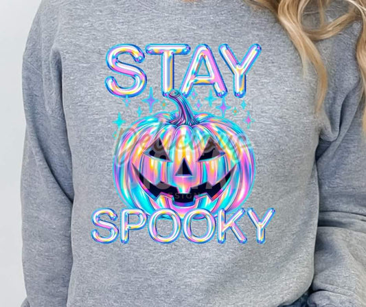 Stay Spooky Faux Holographic Jack O Lantern - SHIRT DDD.24