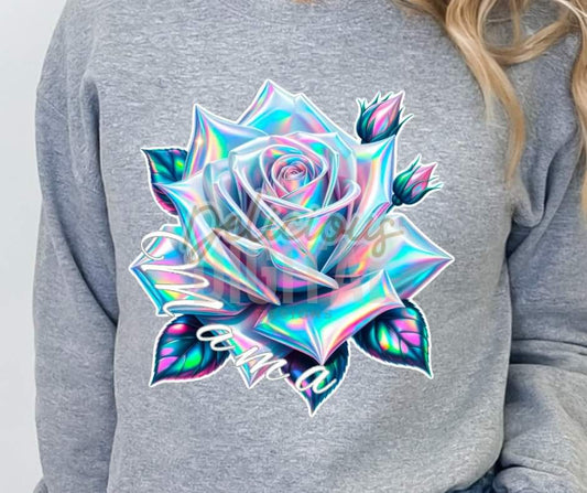 Mama Faux Holographic Rose - SHIRT DDD.24