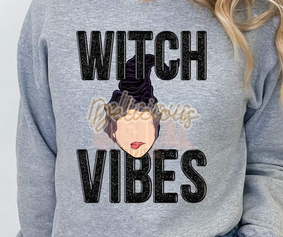 Witch Vibes Black Hair Hocus Pocus Witch - SHIRT DDD.24