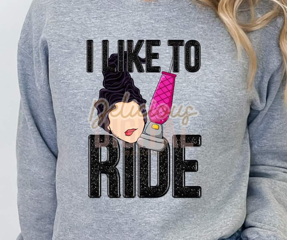 I like to Ride Black Hair Hocus Pocus Witch - SHIRT DDD.24