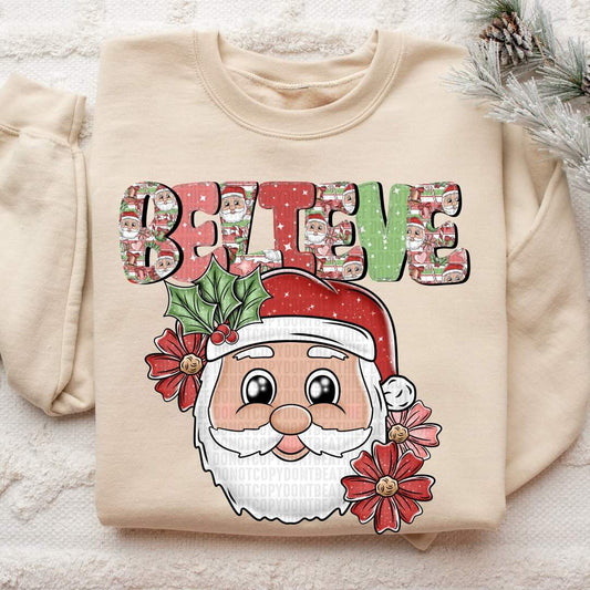 Believe American Santa or African American Santa - SHIRT SSD.24 *add which santa in note section