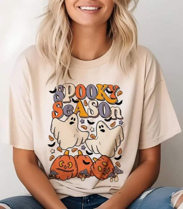 Spooky Season Ghost & Pumpkins - SHIRT SST.24