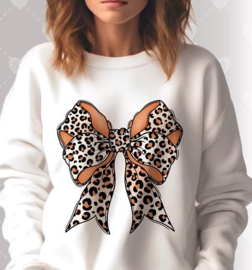 Leopard Print Pale Orange Bow - SHIRT SST.24