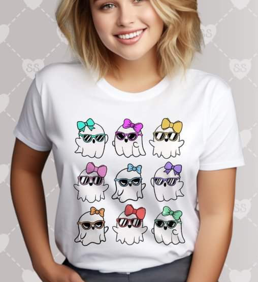 Ghost with Bows and Sunglasses - KIDS SHIRT SST.24