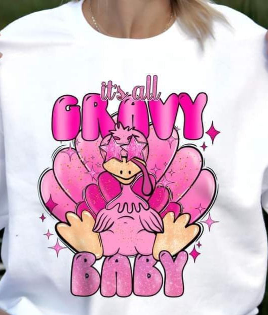 It's All Gravy Baby Pink Turkey - KIDS SHIRT SST.24