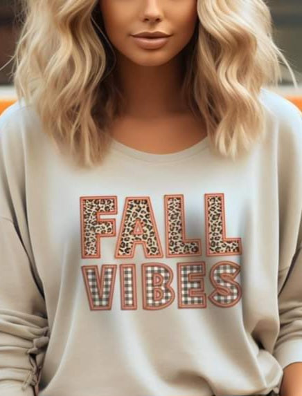 Fall Vibes Faux Embroidery - SHIRT SST.24