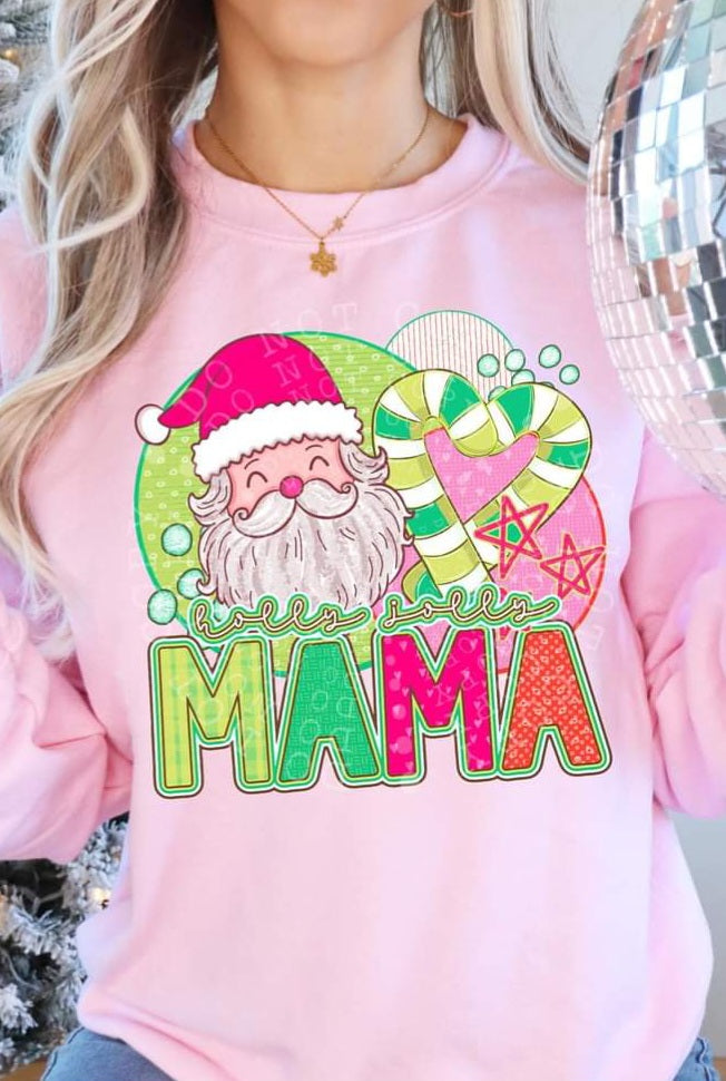 Holly Jolly MAMA Santa & Candy Canes - Shirt CS.S.T.24