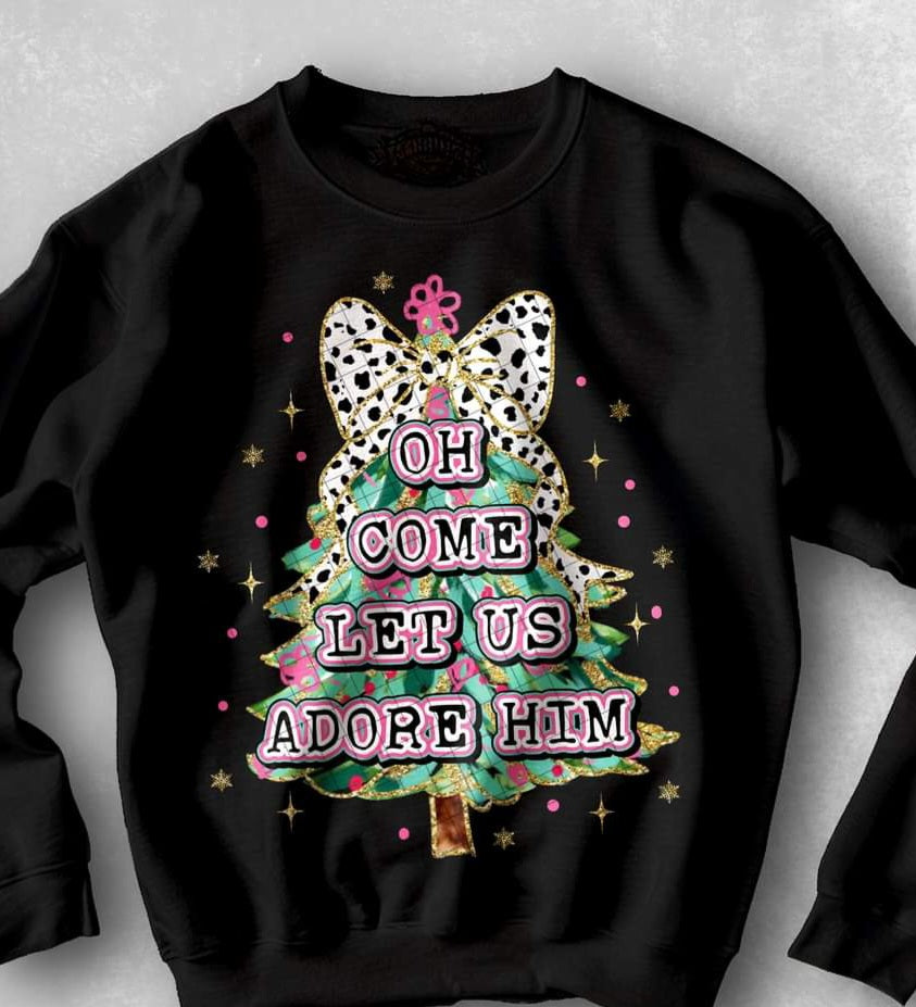 Oh Come Let Us Adore Him Multi Color Tree - Shirt KPI.24