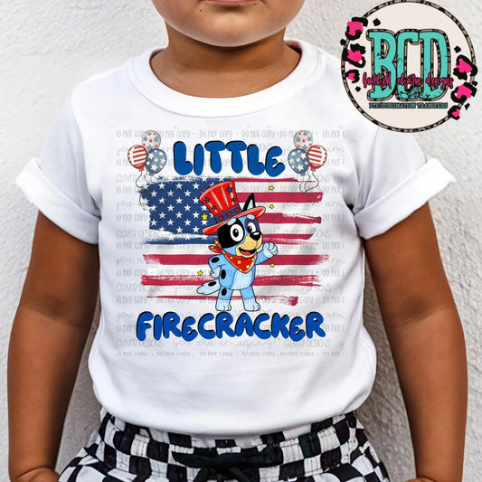 Litte Firecracker Blue Dog - KIDS SHIRT CD.25