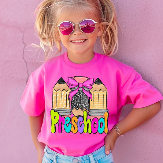 Doodle Pencil Collection Girls School Grade Pre School - 5th - KIDS SHIRT SDD25 *add grade in note section