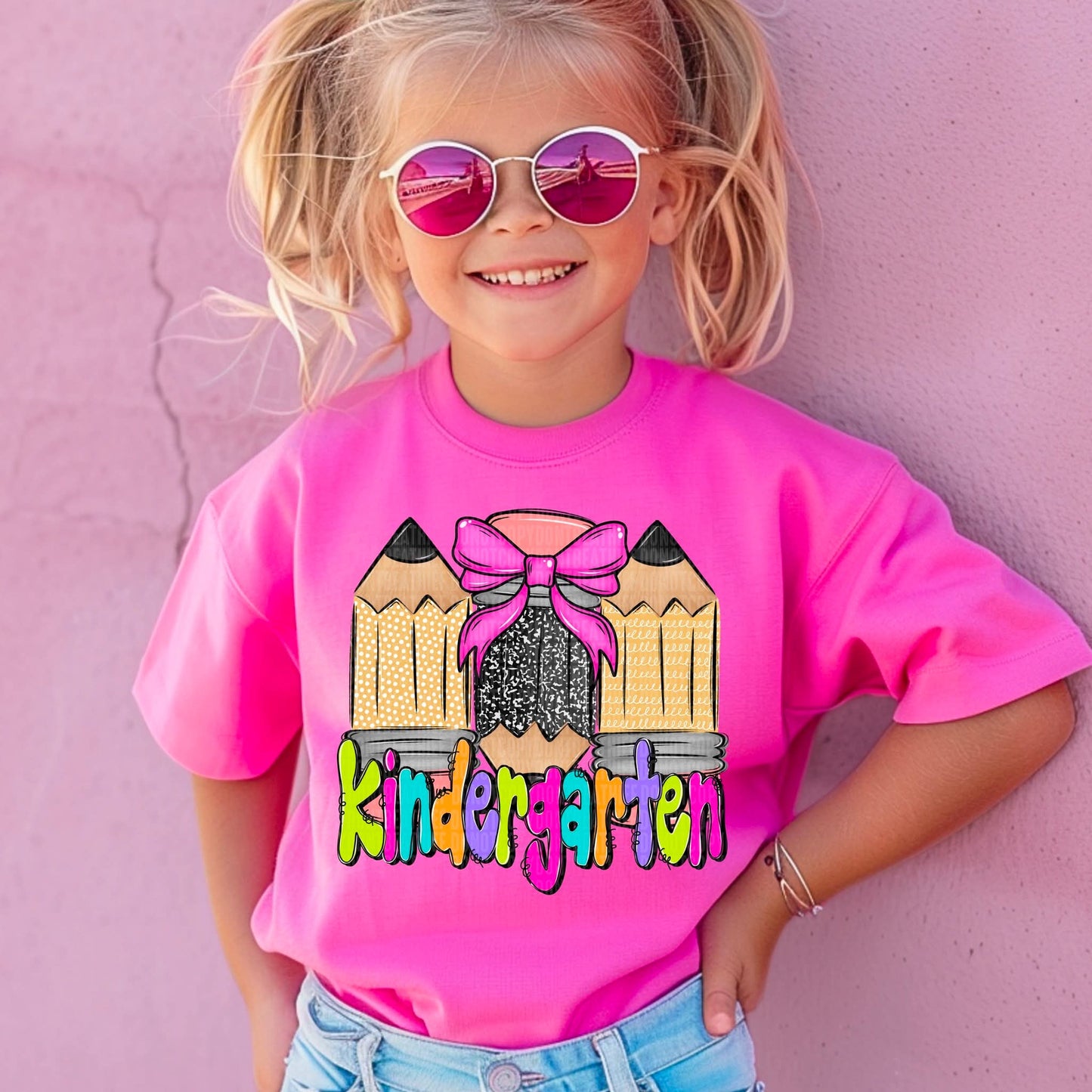 Doodle Pencil Collection Girls School Grade Pre School - 5th - KIDS SHIRT SDD25 *add grade in note section