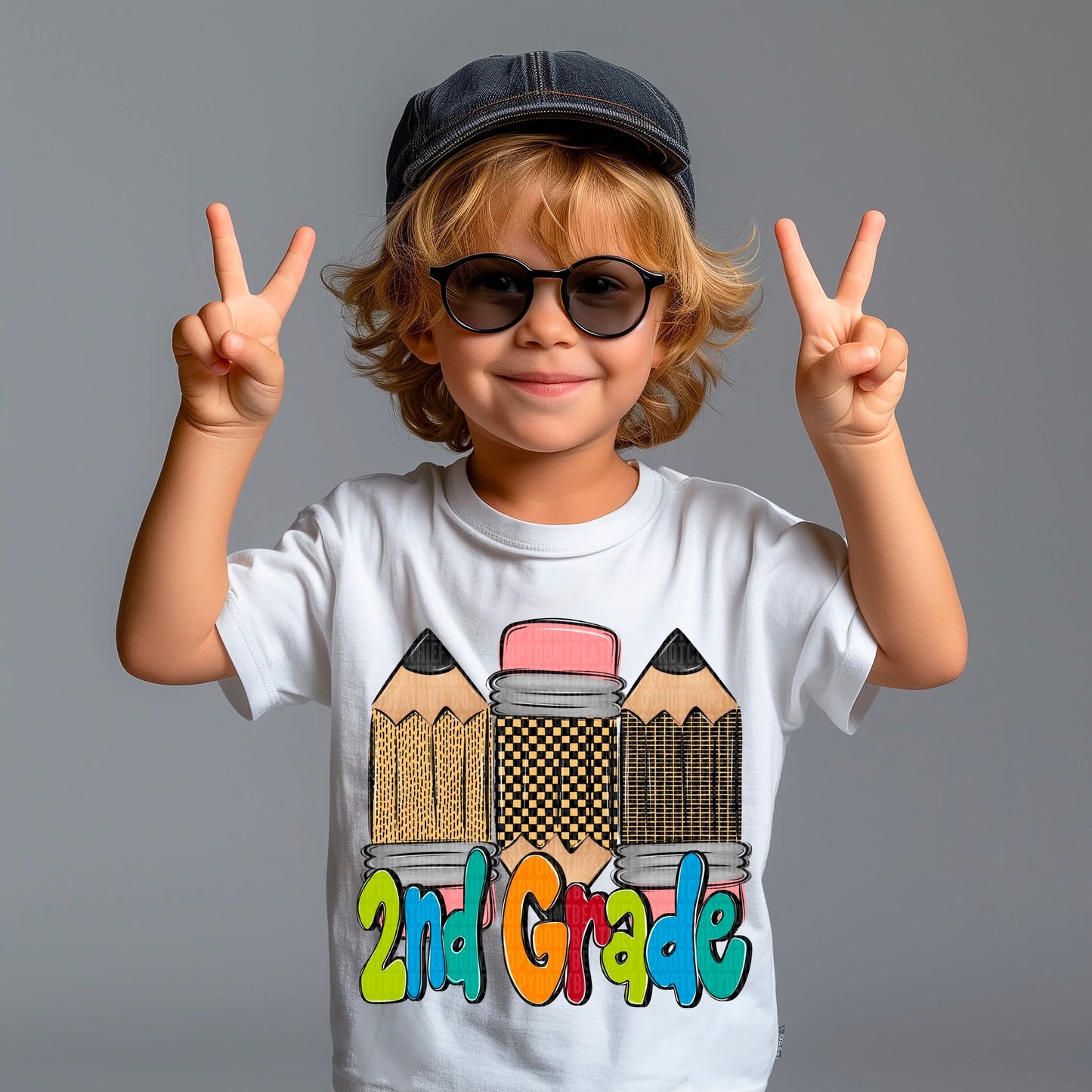 Doodle Pencil Collection Boys School Grade Pre School - 5th - KIDS SHIRT SDD25 *add grade in note section