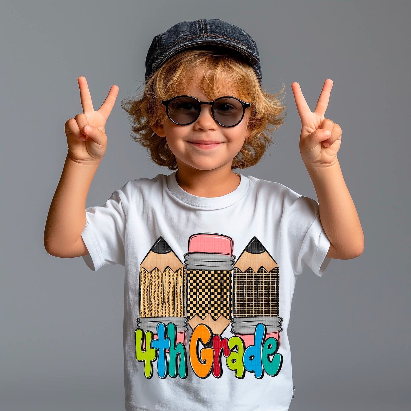 Doodle Pencil Collection Boys School Grade Pre School - 5th - KIDS SHIRT SDD25 *add grade in note section