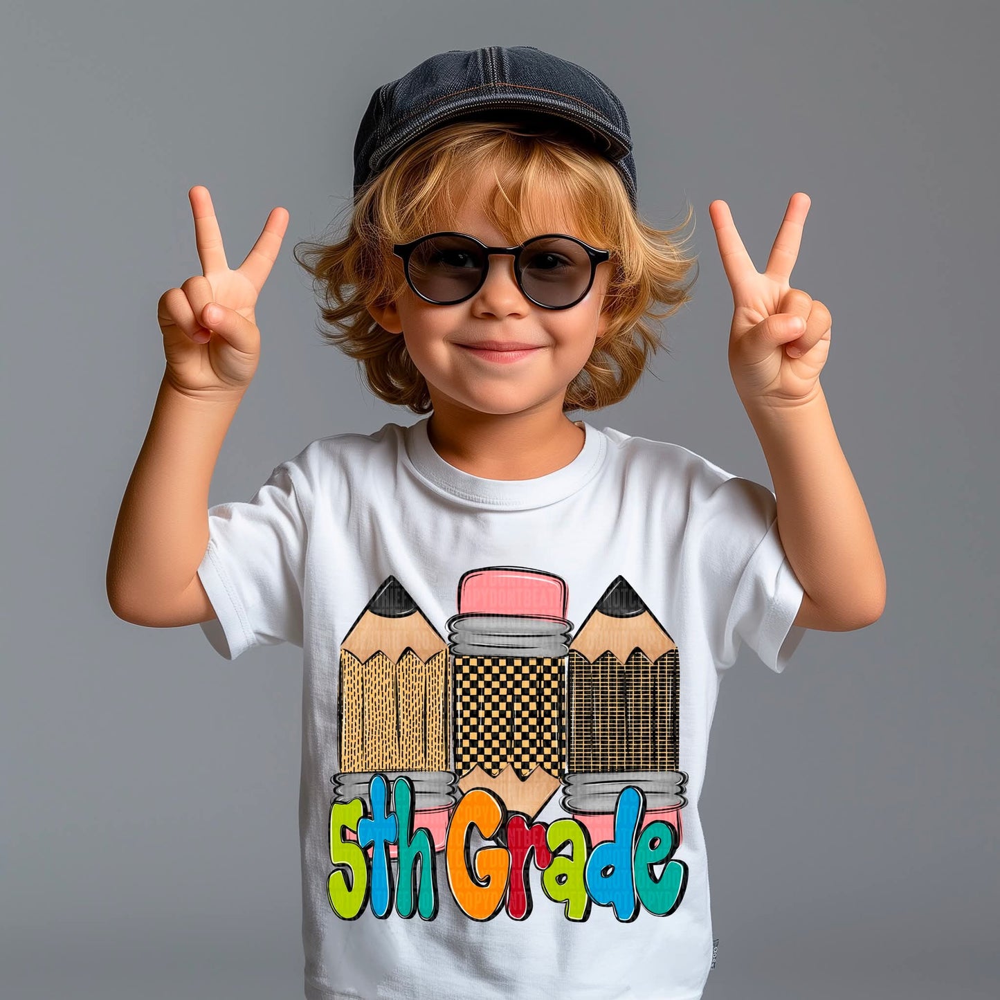 Doodle Pencil Collection Boys School Grade Pre School - 5th - KIDS SHIRT SDD25 *add grade in note section