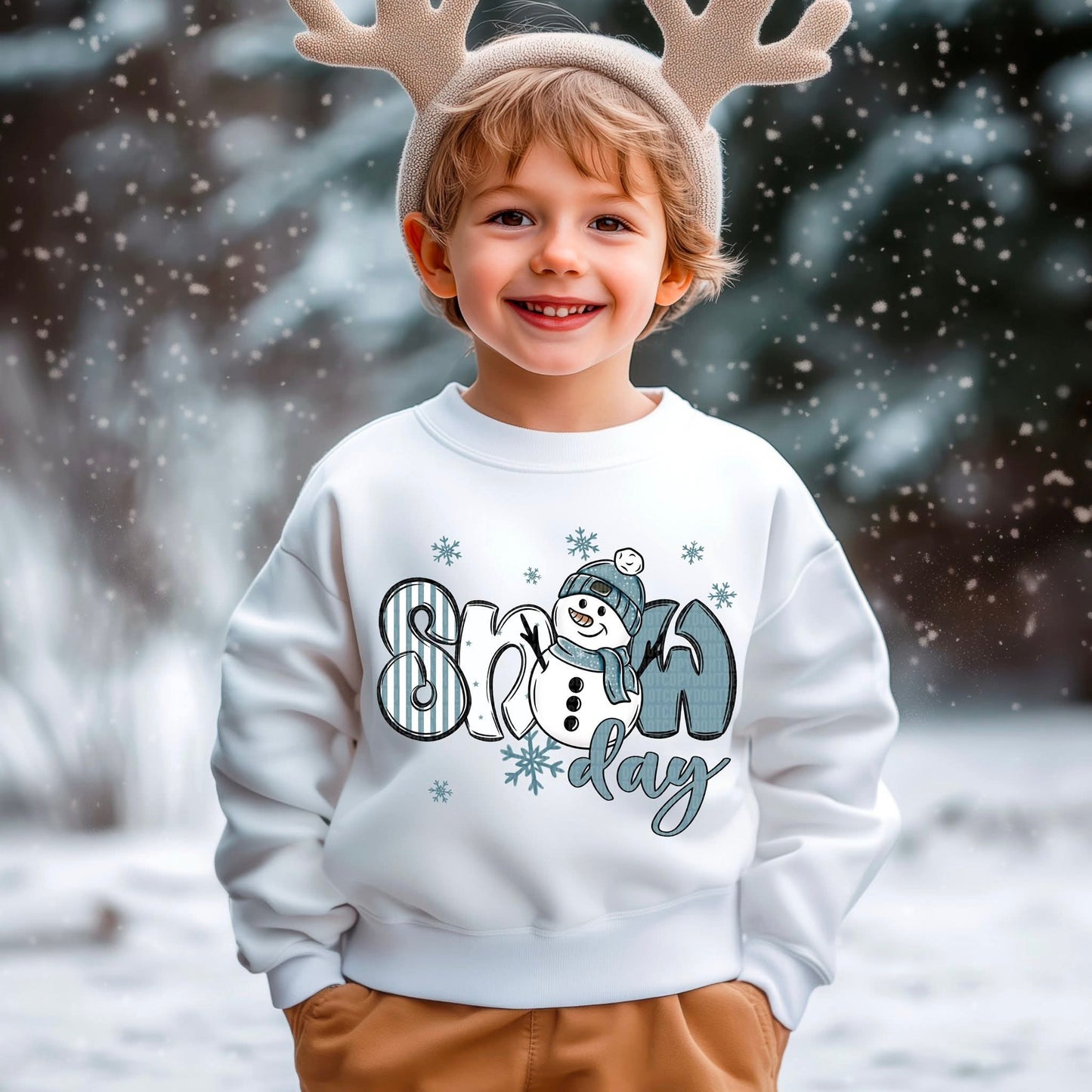 Snow Days Blue and White - KIDS SHIRT SDD25