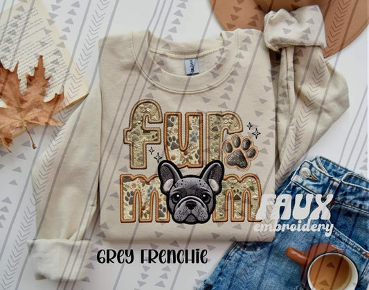 Fur Mom Frenchie Grey Dog-SHIRT