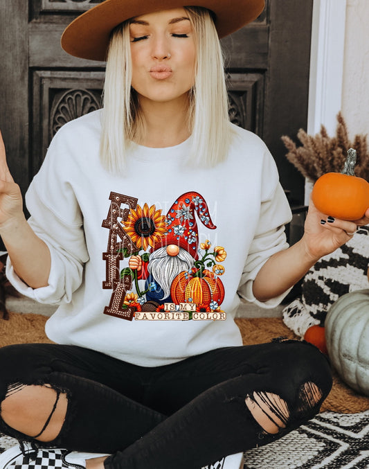 Fall Favorite Color Gnome Faux Rhinestone - SHIRT PHD