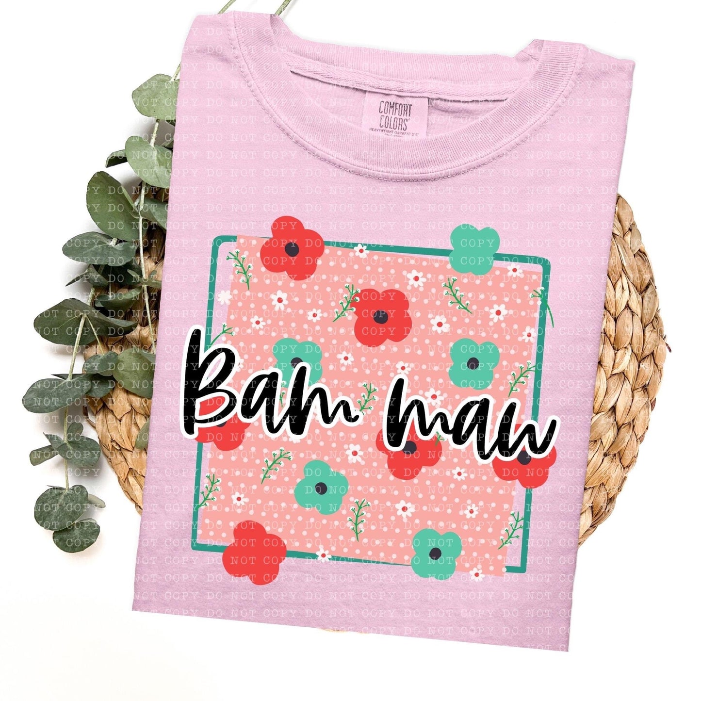 Floral Mom Grandma title names-SHIRT