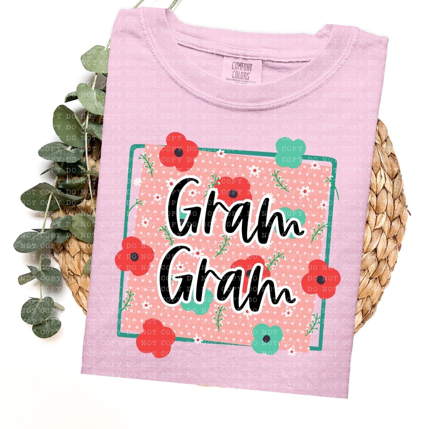 Floral Mom Grandma title names-SHIRT