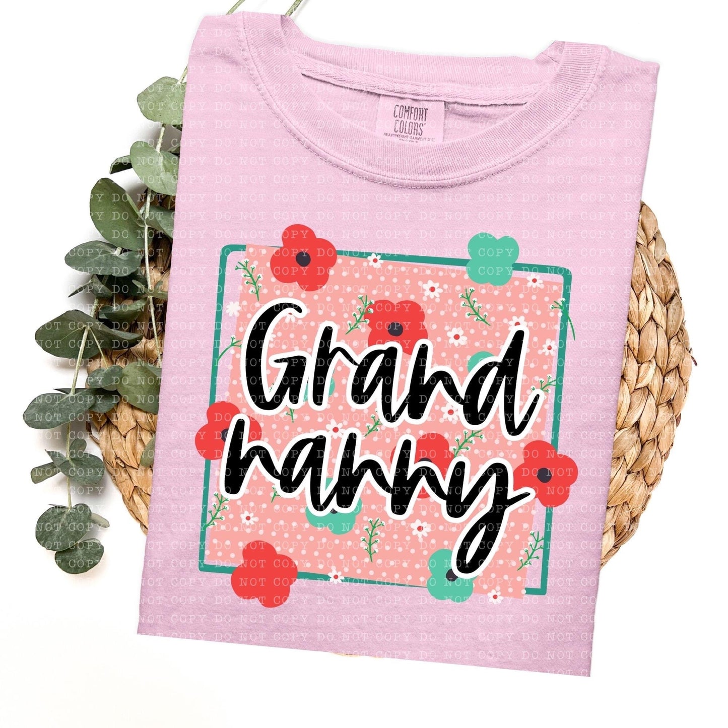 Floral Mom Grandma title names-SHIRT