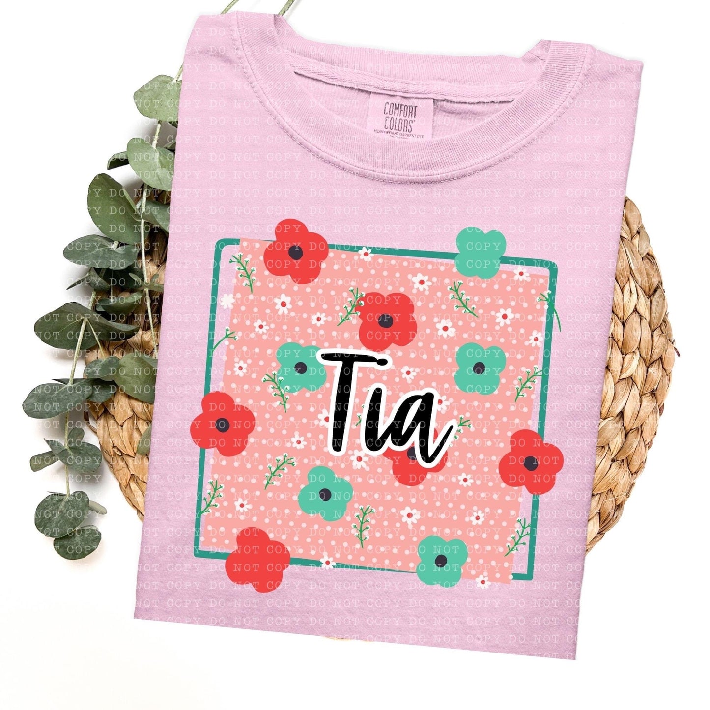 Floral Mom Grandma title names-SHIRT