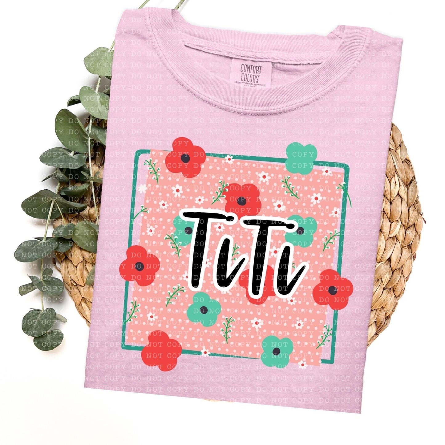 Floral Mom Grandma title names-SHIRT