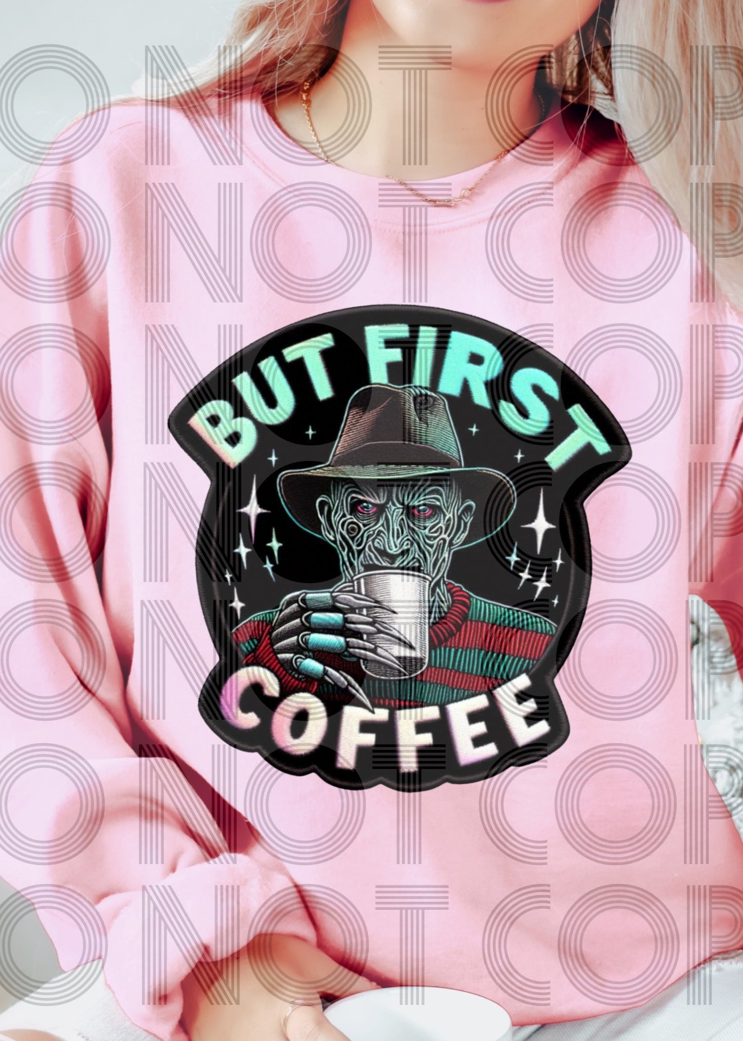 But First Coffee Horror Characters - SHIRT RHD.24 *indicate in note section which design