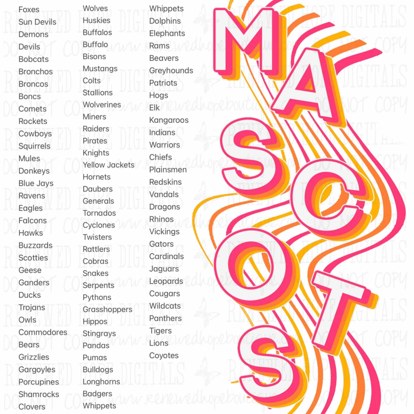 Preppy Mascots - Shirt RHD.25 *enter mascot needed in note section