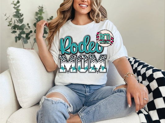 Rodeo Mom Blue Leopard - SHIRT