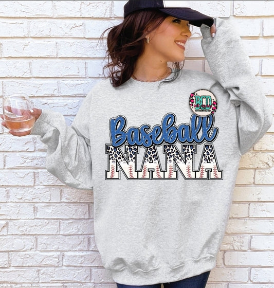 Baseball Nana Leopard Blue - SHIRT